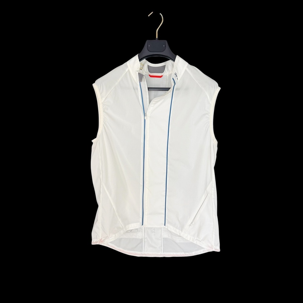 Rapha Mens Cycling Gilet Vest White Distressed Full‎ Zi Sz XXL